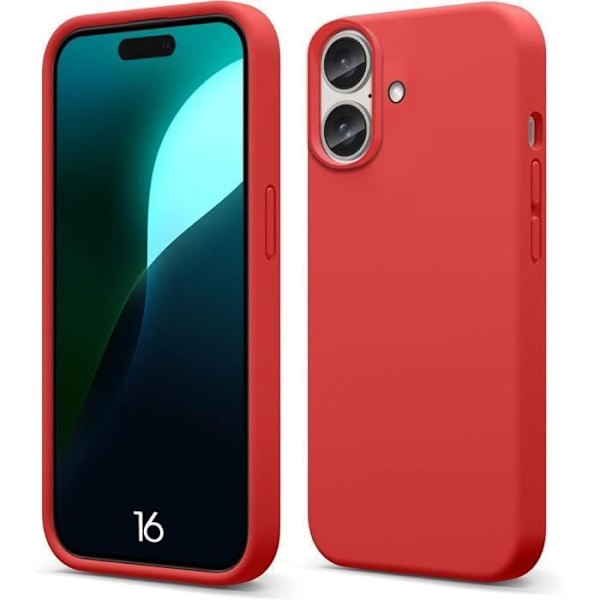 Fodral för iPhone 16 - Skyddande mjuk silikon Slim Light Anti-Scratch - Röd RED