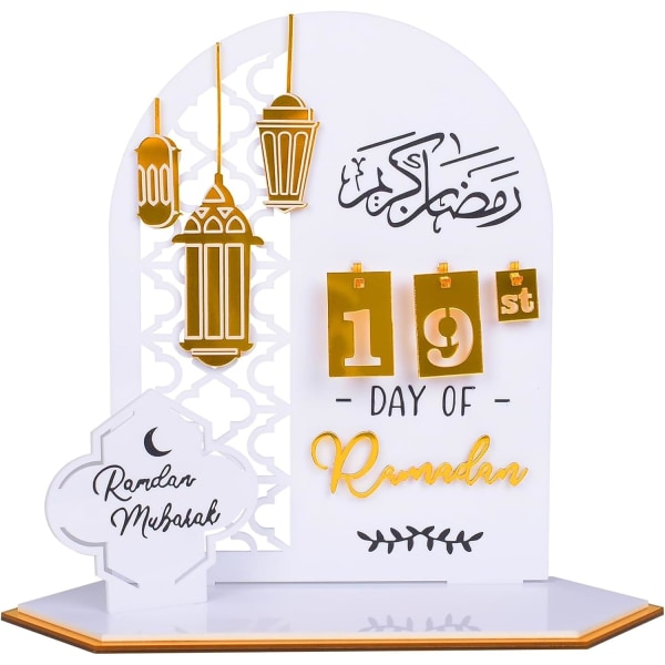 Ramadan Adventskalender, Ramadan Dekorationer til Hjemmet, Akryl Nedtællingskalendere Ramadan