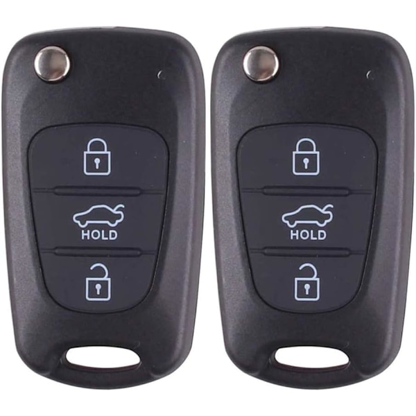3 Painikkeinen Avaimenperä Vaihto Hyundai i20 i30 i35 ix20 ix35 Taitettava Kaukosäädin Auton Avaimen Tarvikkeet (2 kpl)