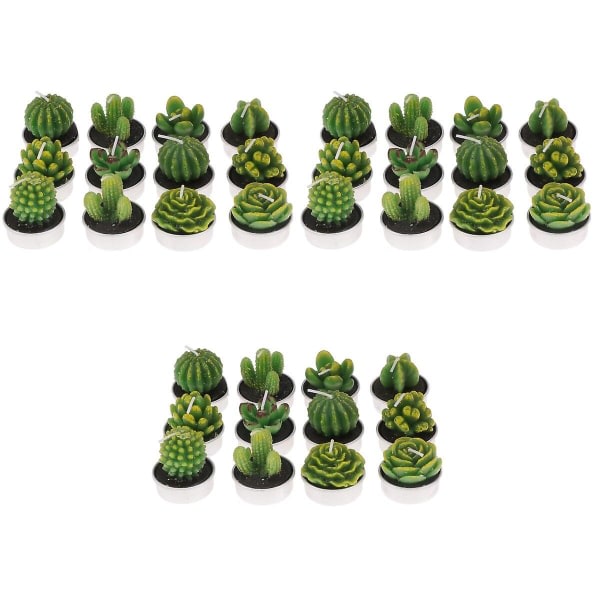 36kpl Simulaatiokasvi Tealight Succulents Kynttilä Koristekynttilä makuuhuonejuhliin (nro 2) (36 kpl)