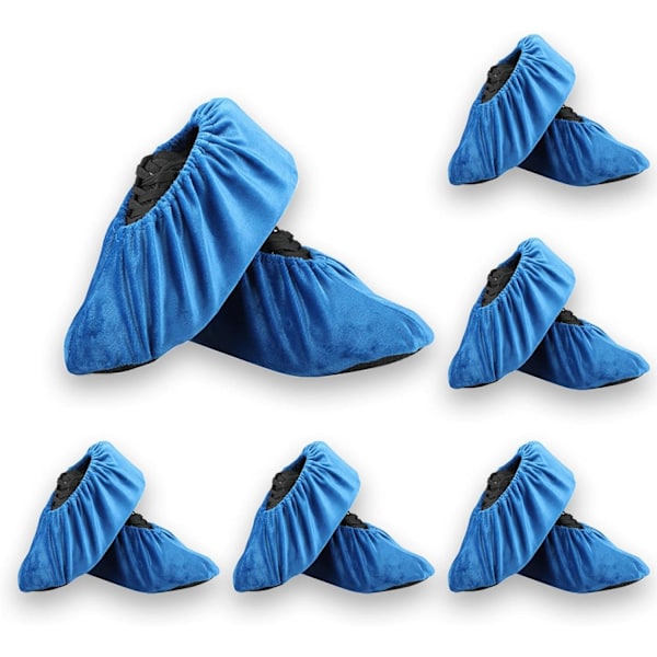 6 par vaskbare sko-overtrekk, sklisikre sko-overtrekk, gjenbrukbare sklisikre 6pcs