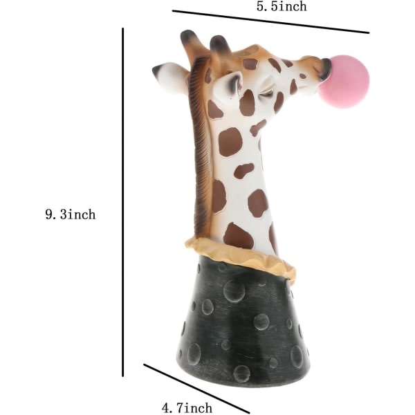 Giraffe Vase Harpiks Dyrehoved - bobler blæsende dyreansigt Tør blomstervase til boligindretning
