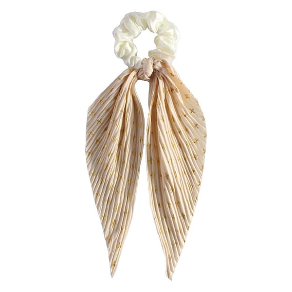 Håndlavet Vintage Flæse Hår Scrunchie, Retro Bånd Hestehale Elastik Hårbånd til Kvinder og Piger Beige