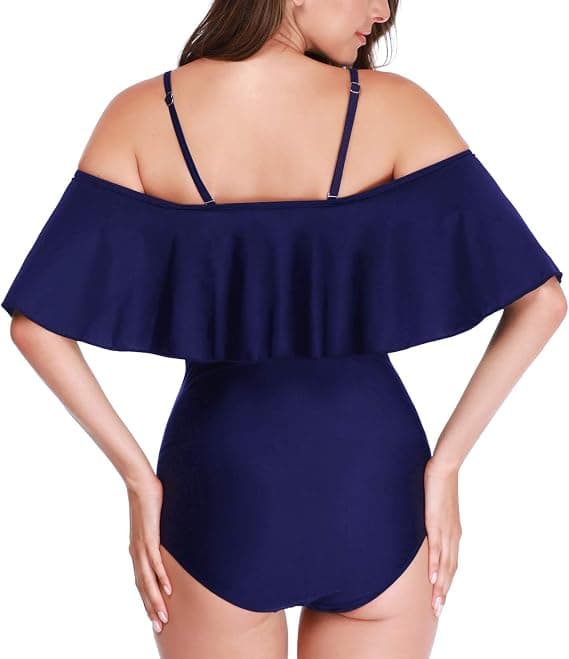 Mamma baddräkt Dam Bikini Tankini Sommar Baddräkter Graviditetsstrandkläder Blå Blue S