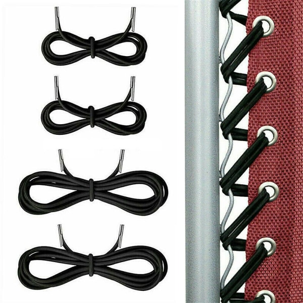 Elastiske snørebånd med spidser til Zero Gravity Chair Solstole til Lafuma Rsx/rsxa, Redwood, Sæt med 4 snore, Sort, 2,2m*2stk, 1,37m*2stk.
