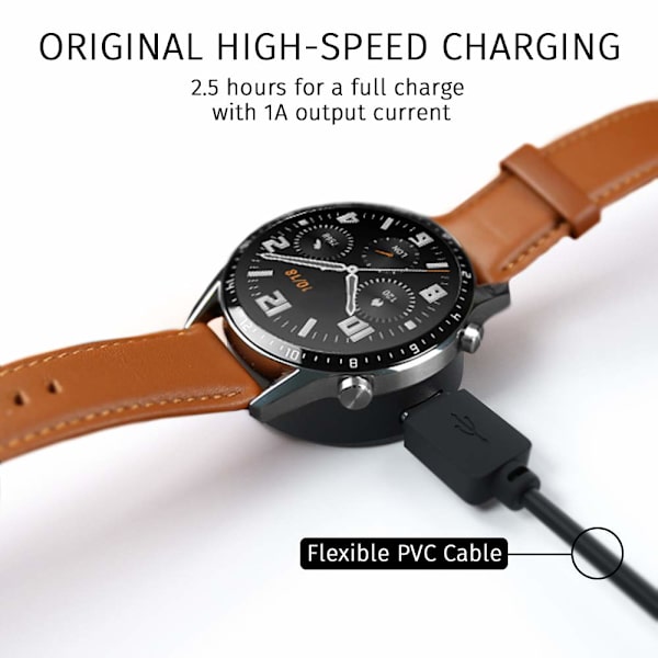Latausjohto yhteensopiva Huawei Watch GT Classic Sport, GT2, GT 2e, Honor Watch Magic Magic 2, Honor Watch Dream - USB-latauskaapeli (1 pakkaus valkoinen)
