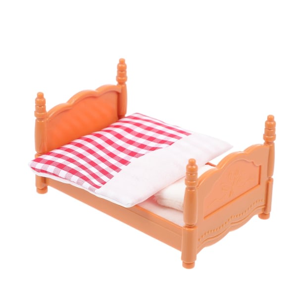 Set DIY Mini House Mini Bed Mini Huonekalut Sisustus Olohuone Stage Layout Sisustus（9,5X6cm，vaaleanpunainen）