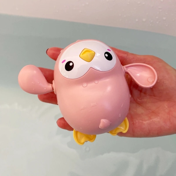 Sød Bade-Skildpadde Hval Pool Strand Klassisk Kæde Opvindslegetøj Vandlegetøj til Børn Pink penguin