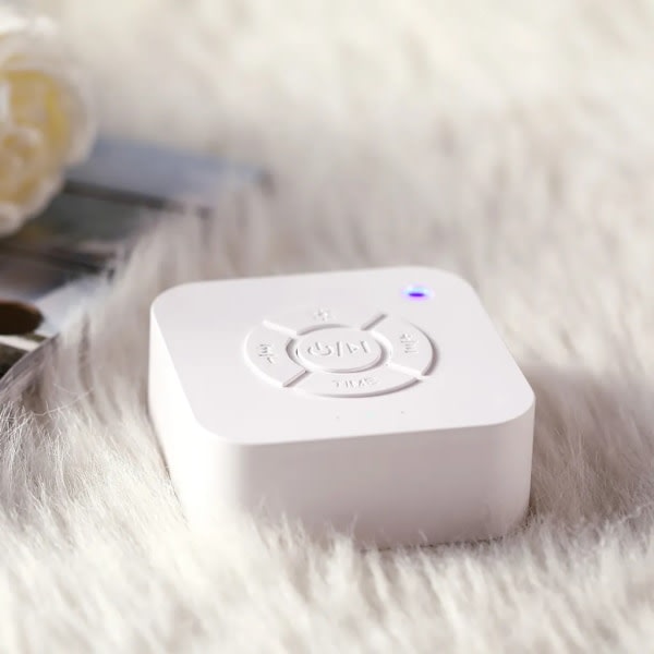 Mini White Sound Machine Sleep App med 9 beroligende lyde Åndedrætslys Timer USB genopladelig til rejse på baby