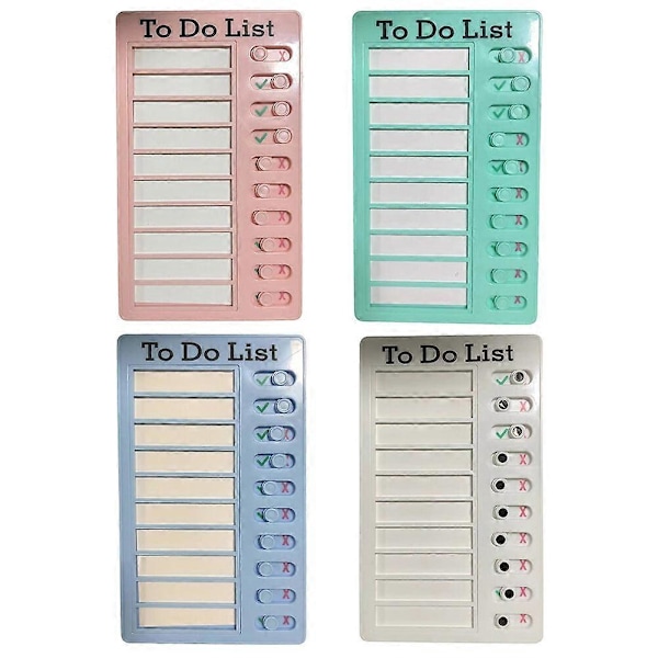 4 Stykker To Do Liste Kort for Barn, Gjøremålsliste, Oppgavetavle, Gjenbrukbar To Do Liste, for Barn Voksne Hjem Skole Klasserom type 03