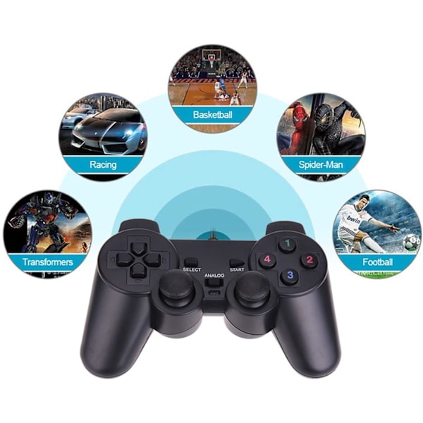 USB-johdotettu peliohjain Pi-kaukosäädin Pelikonsoli Peliohjain Kaksoisvärinä Joypad