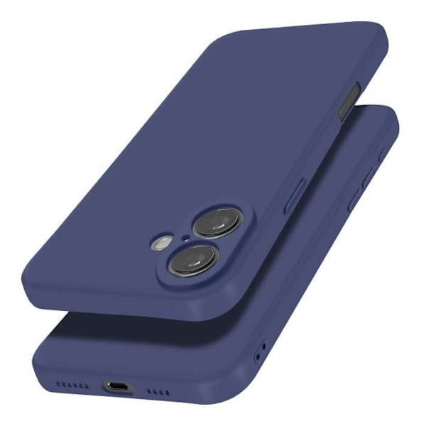 Deksel for iPhone 16 Plus Silikon Matt Finish Myk Berøring Midnatt Blå Blue