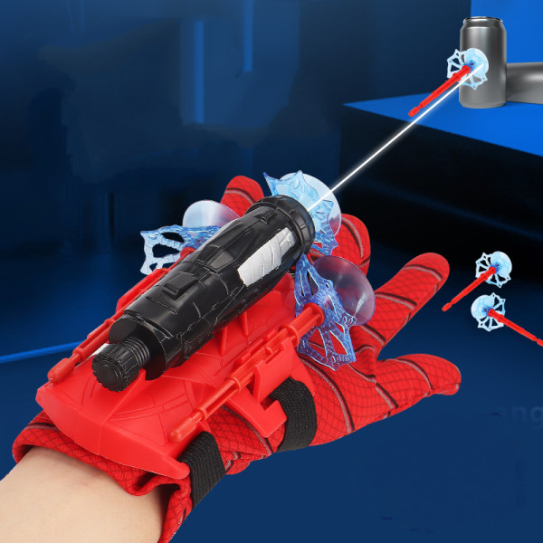 Spider Gloves Man Web Shooter for Kids, Launcher Spider Kids Plast Cosplay Glove Hero Film Dekorer Kids Morsomme pedagogiske leker
