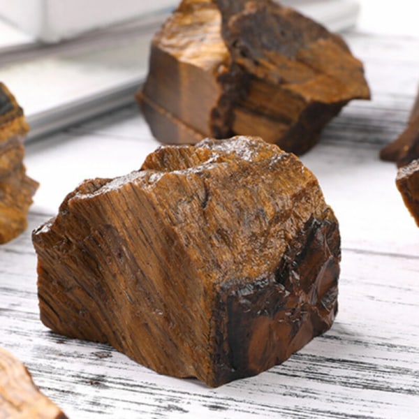 100g Tiger Eye Rå Stenar Naturlig Rå Kvarts Kristall Mineral Aromaterapi Rökelse Sten Heminredning Dekorationer Wicca Reiki Kristall Healing Brun