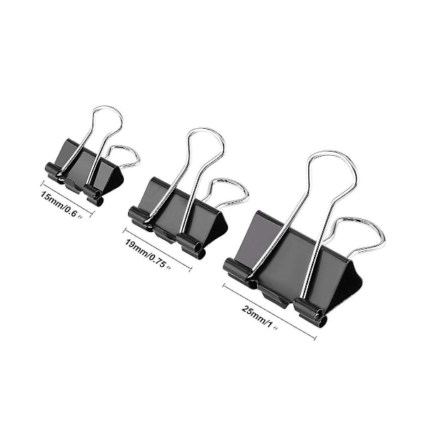 Binder clips Papirclips blandet 300s med æske til kontor skole og hjem clip Fo