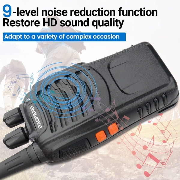 Baofeng Walkie Talkies for Voksne Lang rekkevidde Walkie Talkie med ørepropp Oppladbar 2-veis radioer Håndholdt