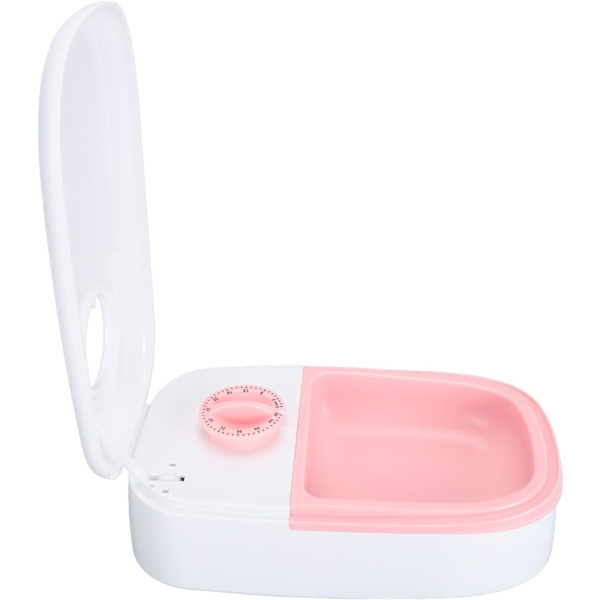 Automatisk kattefoderautomat med timer, aftagelig intelligent automatisk kattefoderautomat til enkelt måltid til katte (Pink) pink