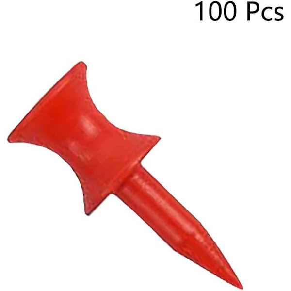 100 st röda plastgolftee 32 mm små slottgolftee