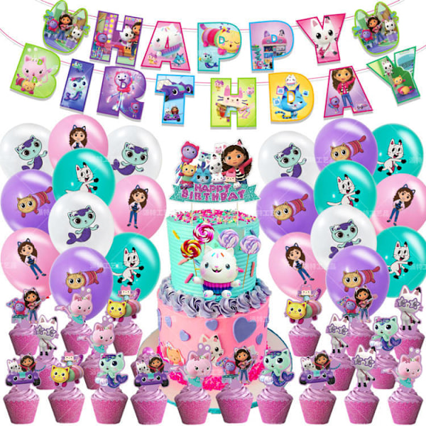 Gabby's Dollhouse Birthday Party Decoration Banner Balloon