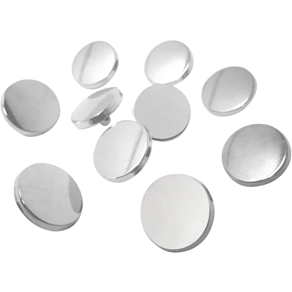 50 STK Metal runde flate knapper frakk Jakke skjorte bukse Knapper for å sy DIY Crafts (15 mm)