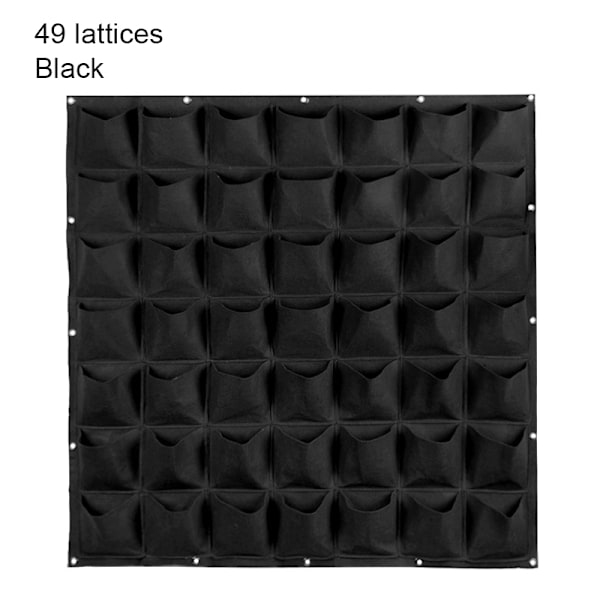 Monitaskuinen seinälle ripustettava istutuspussi, pystysuora kukkien kasvatuspussi, puutarhaistutus, musta Black 49-pocket