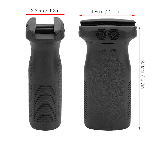 Taktisk Nylon Rail Vertikalt Grep Foregrip for 20mm Picatinny Rail System (Svart)