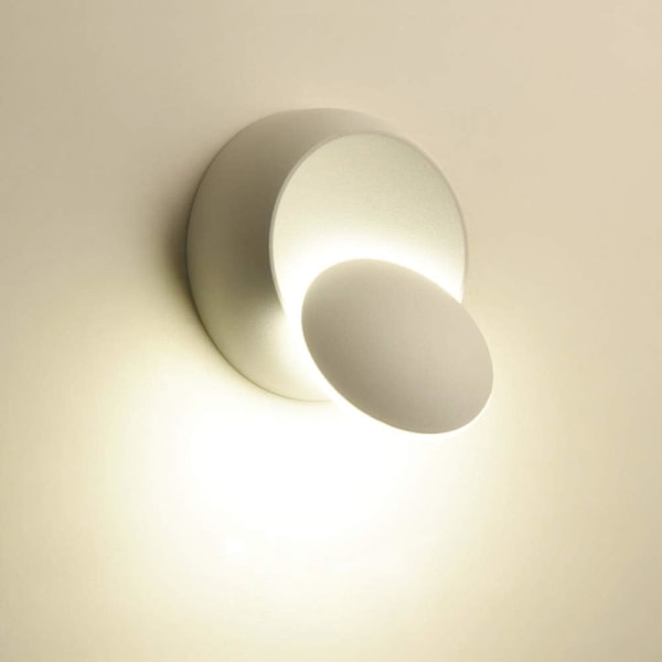LED Seinävalaisin Käännettävä 350 astetta Moderni Sisäseinävalaisin Säädettävä Kulma Seinävalo, Lämmin Valkoinen (5W, Valkoinen) white
