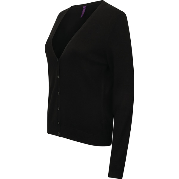 Henbury Dame/Dame V-hals Cardigan S Sort Sort Black S