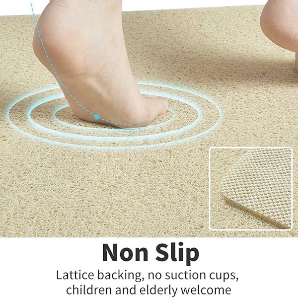 Loofah Bademåtte til Brusebad Hurtig Tørring (40 x 80 cm, Beige)