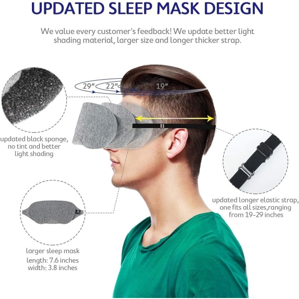 Mavogel Cotton Sleep Eye Mask - Uppdaterad designlampa