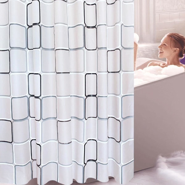 Vattentät Peva duschdraperi med 12 krokar för badrumsbadkar (storlek, färg: B80xh180cm-fast rosa