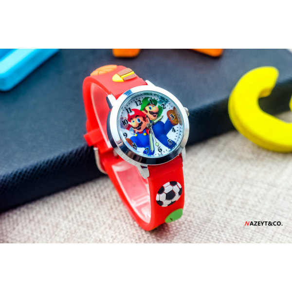 Super Mario Quartz Electronic Watch Silikone Børneur