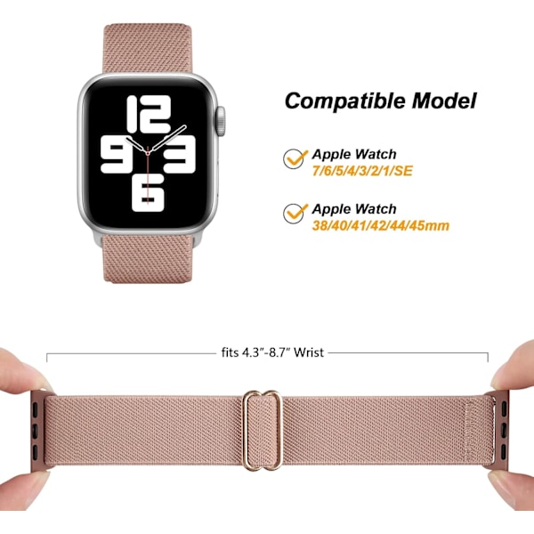 Joustava nylon Apple Watch -rannekkeelle 38 mm 15-pakkauksessa -A 15-pakkauksessa -A 15pack-A 42mm/44mm/45mm