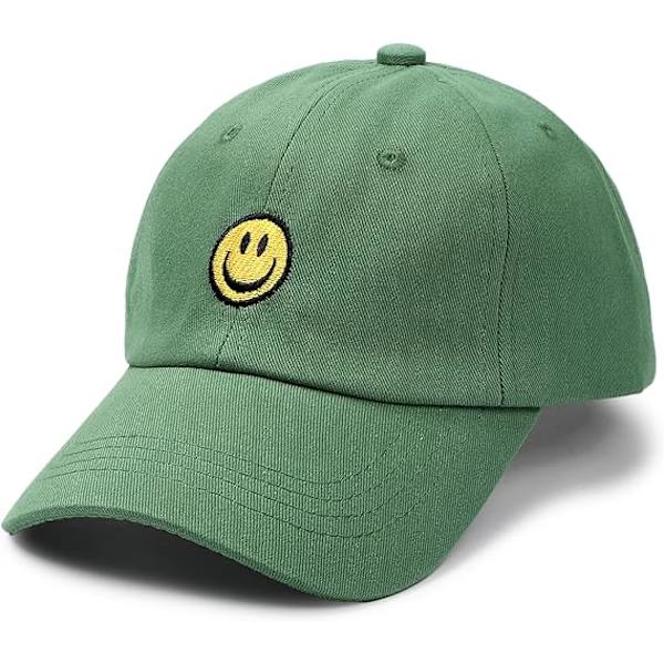 Smilende ansikt Baseballcaps for småbarn Gutter Baseball Caps Barn Vasket Morsomme Huer Justerbare Søte Caps for 3-12 år...
