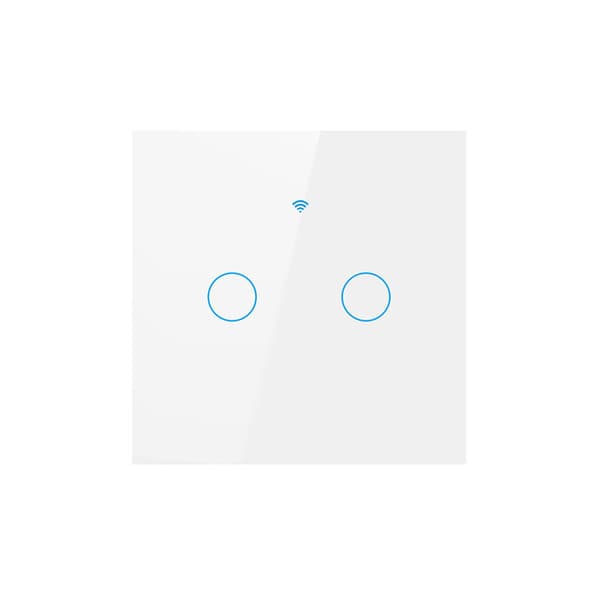 WiFi Smart Switch 2 Gang Touch Switch for Power Outlet with Timers Countdown Function No Neutral Wire Required Compatible with Smart Life