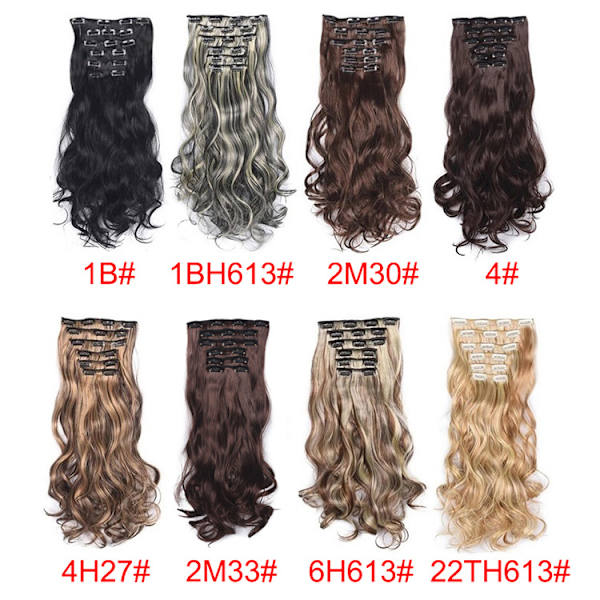 Parukkstykker Kvinne Hårforlengelser 6 Stykker 16 Klips 1BH613#