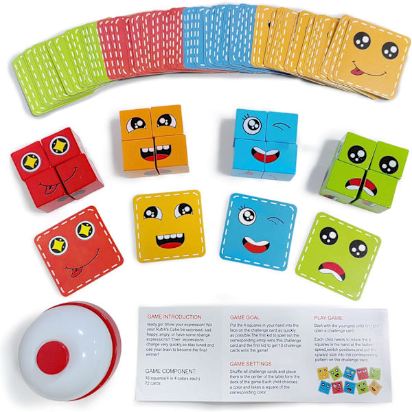 Ansigtsforandrings Magic Cube Uddannelsesmæssige Puslespil Legetøj Fidget Legetøj Cube Mini Brætspil