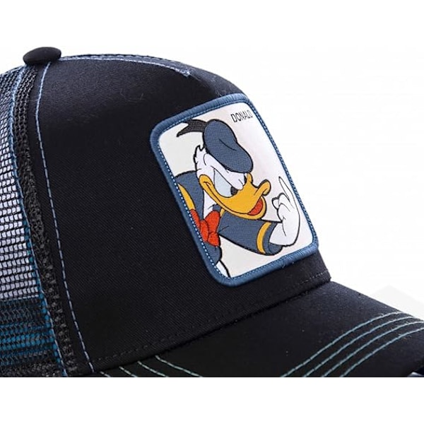 Tegneserie Mickey Donald Duck Snapback Bomuldshat til Mænd og Kvinder Hip Hop Net Hat Direkte Salg Donald Black