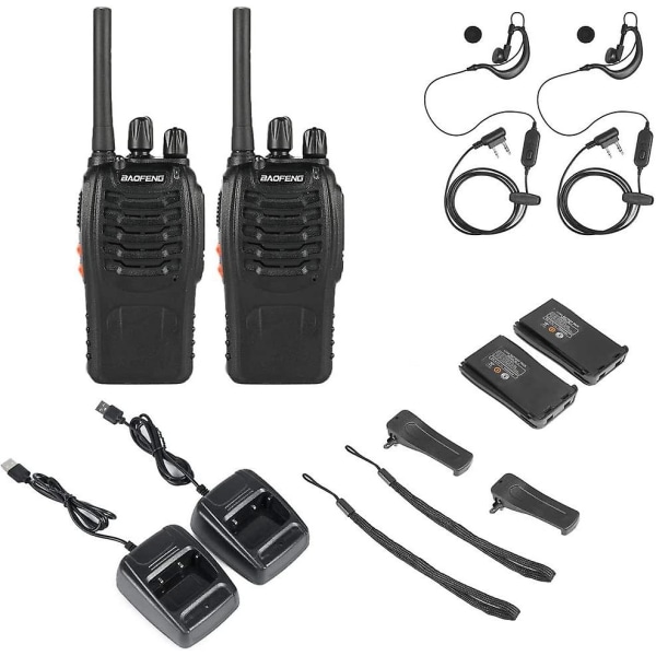 Baofeng Bf-888s(bf-88a) Frs Radio Walkie Talkie 0,5w 16-kanals tovejsradio med ørestykke, led lommelygte, usb oplader 4 pakke