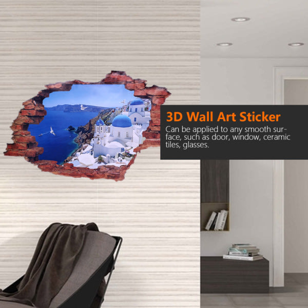 3D Broken Hole Wall Art Sticker Living Room Bedroom Poster