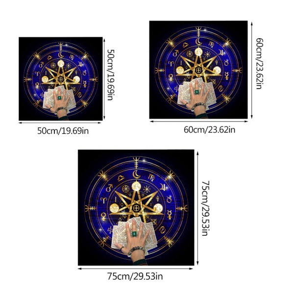50/60/75cm Tarotduk Altar Tarotkortduk Fyrkantig Tarotduk Spirituell Spådom Tarot Häxkonst Tillbehör B60 0.07