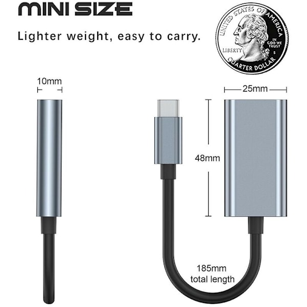 USB C til HDMI Adapter for Skjerm, 4K HDMI til USB C Laptop Docking