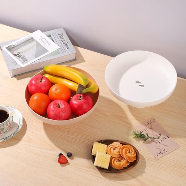 Fruktskålsställ i plast för köksbänk, rosa fruktdisplayhållare, modern matbordsdekoration, heminredning