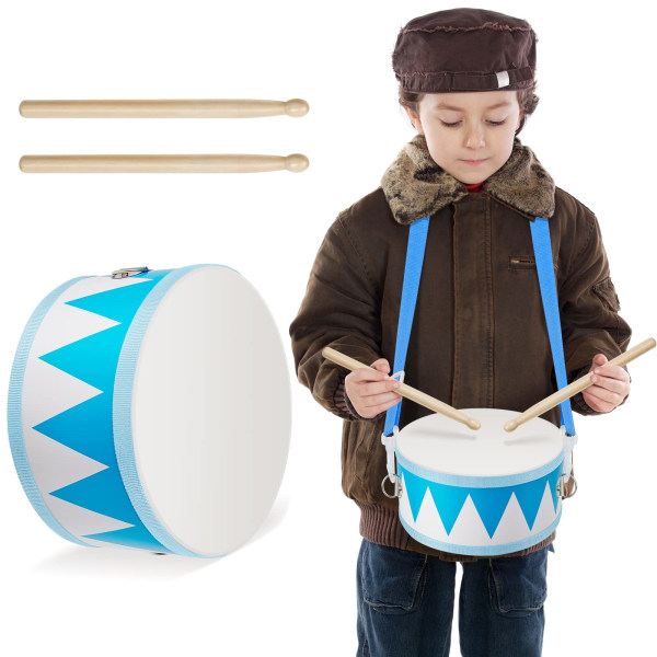 Trumset Toddler Bongotrummor i trä, 7,87 tum med justerbara remmar 2 trumpinnar, pedagogiskt sensoriskt slaginstrument för barn