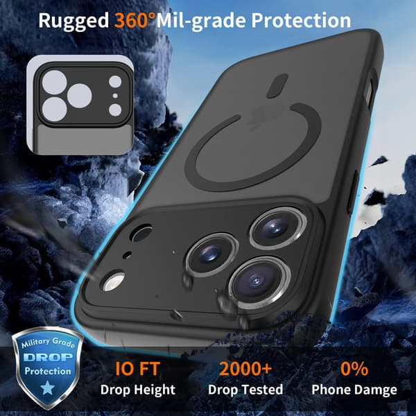 Case for iPhone 17, Full Camera Protection, Compatible with MagSafe Charger, Transparent Matte Phone Case (Grey) grey grey iPhone 17