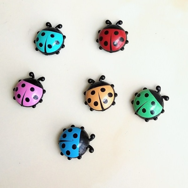 Ladybug 6 kpl/setti Mini Ladybug Jääkaappimagneetti Luova Kodinsisustus Söpö Piirretty Jääkaappi