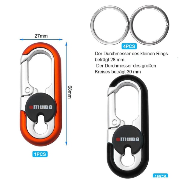 2 stk nøkkelring karabiner, mini utendørs verktøy unisex