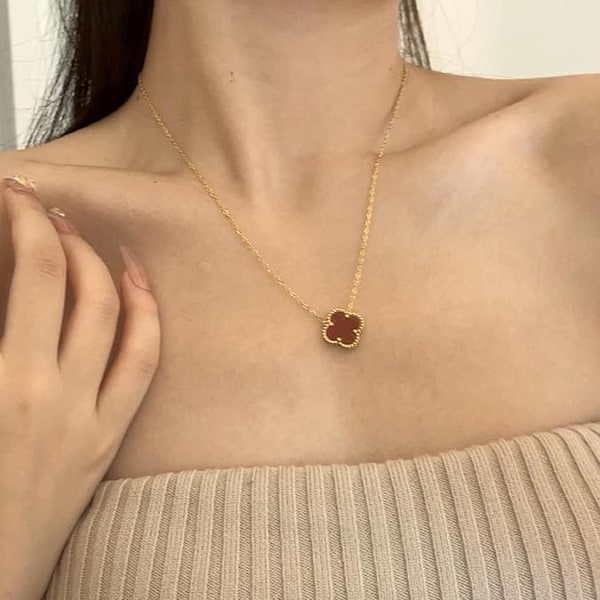 Halsband för kvinnor 18K förgyllt Fyra blad
