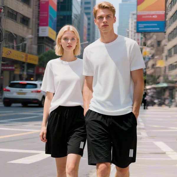Nye afslappede tynde åndbare hurtigtørrende shorts til mænd til sommerbrug Set - Women's White Medium