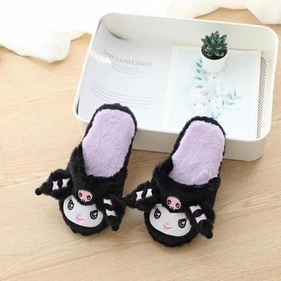 Kuromi Varma Plyschtofflor Halkfria Hemmaskor One Size{AZC}
